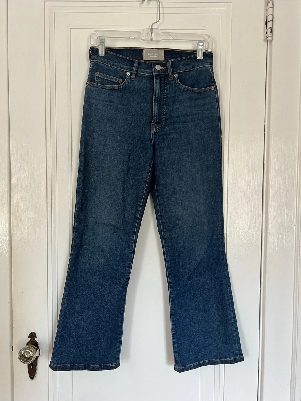 Everlane Dark Blue Cropped Flare Jeans - Picture 2 of 6